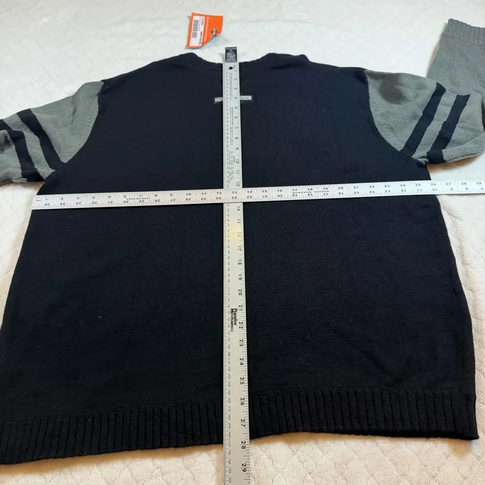 NWT Harley Davidson Men’s 80% Wool Sweater Crewneck Pullover Motorcycle size XL